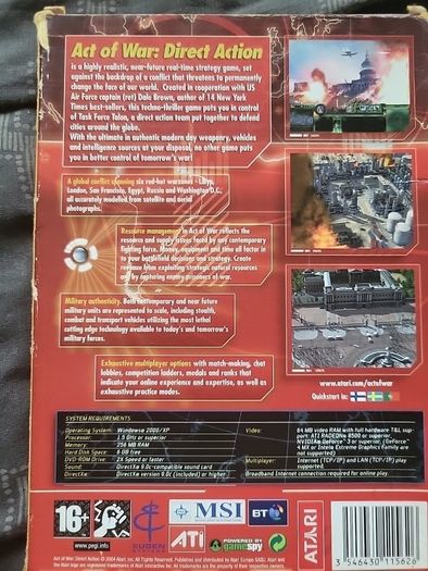 pc dvd rom act of war direct action