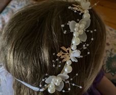 Brand new pearl detail communion headband headpiece crown