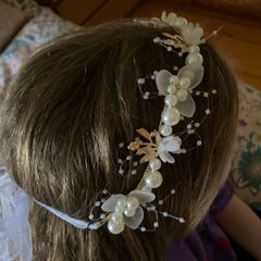 Brand new pearl detail communion headband headpiece crown