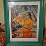 Sale: Rare Find: Vintage Large Painting Canvas Woman Holding a Fruit. Where Are You Going?  Paul Gauguin Image 3