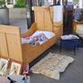 2 X French Antique SLEIGH  Pine Beds Image 2