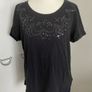 New Black Top with Sequins on neckline, size 12 Image 2