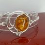 Silver bracelet Amber Solitaire Bracelet A Piece of Ancient Sunlight Image 5