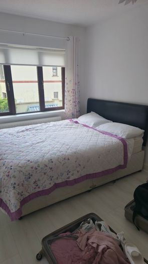 Double beds and kitchen seats