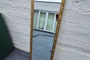 Long Vintage Gold Mirror wall hanging Vintage Mid Century period  gilt gold painted dressing mirror Retro