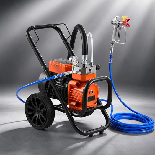 Airless Paint Sprayer 2000W 3300 PSI Heavy Duty Electric Paint Spray Machine with Trolley & 10m Hose