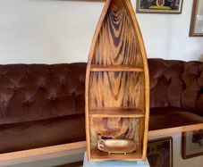 Wooden Boat Wall Shelf Vintage Nautical Decor Rustic Maritime Coastal Display