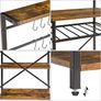 Kitchen Baker's Rack, Microwave Oven Stand with Storage Shelves, Industrial Coffee Bar Station, with Adjustable Wine Holders and S-Hooks, Metal Frame, Rustic Brown Image 5