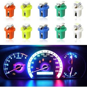 10Pcs LED Light Car Gauge Speed Dash Bulb Dashboard instrument Light Wedge Interior Lamp B8.5D 509T B8.5 5050 Led 1 SMD T5 Lamp white blue red green yellow