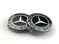 main image for ad Mercedes Benz Alloy Wheel Centre Caps 75mm Badges Black Hub Emblem- Fits All