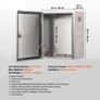 Steel Electrical Box, 50.8 x 40.6 x 20.3 cm, 304 Stainless Steel Electrical Enclosure Box, Wall-Mounted Outdoor Electrical Electronic Equipment Enclosure with Mounting Plate Hinges Lock, IP66 Waterproof Image 5