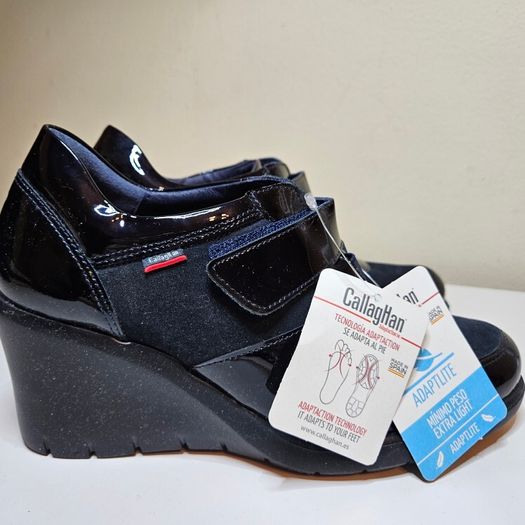 GallagHan model Claudia wedge ankle navy shoes RRP 145 euro size UK 3.5 EU 36 new & boxed SALE