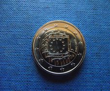 2015 Latvian UNC 2 Euro coin 30 Years of the EU Flag