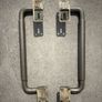 Antique art Deco chromed bronze shop door or bar door handles c1920 Image 3