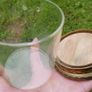 Vintage Jar with an Unusual, Hand-Embroidered Lid H-4,2" Image 5