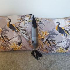 Peacock design feather cushion