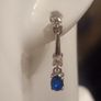 Lovely quality Petite Moissanite and Cobalt Blue Spinel Drop Earrings Image 3