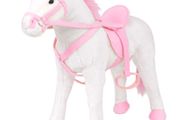 Standing Plush Toy Unicorn White and Pink XXL
