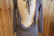 Sequin Metallic Silver Backless Dress