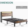 Double Size Bed Frame with Charging Station and LED Lights, Image 7