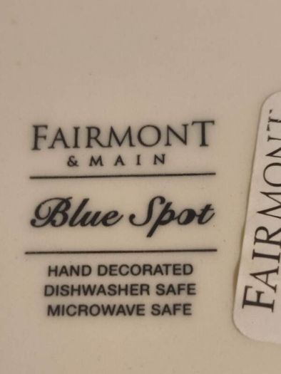 Fairmont and Main Blue Spot Earthenware Small 600ml Teapot with Lid, Blue/ Cream