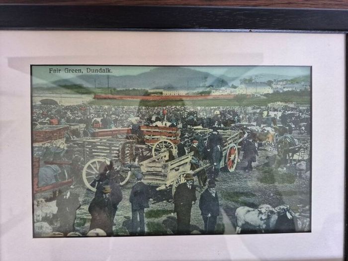 Title: Framed Vintage Dundalk Fair Green Historical Print 16" x 12"