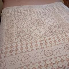 Handmade Crochet Lace Cotton Bed Cover Throw