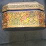 Antique 19th Century Kashmiri Lacquered Papier Mache box featuring ornate floral and bird motifs Image 3