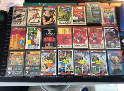 C64 - Commodore 64 Collectible Game Tapes - complete in box - individually priced