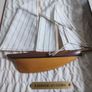Vintage Wall Hanging Framed Wood Shadow Box with Half Hull Sailboat Models Made of Wood SCHOONERS 1871 GLORIA Image 4