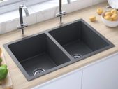 Handmade Kitchen Sink with Strainer Black Stainless Steel