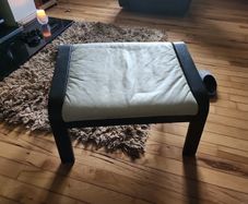 poang leather footstool