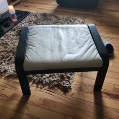 poang leather footstool