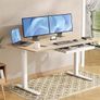 Electric Standing Desk with Drawer 140 x 60 cm Height Adjustable for Home Office Nature Image 2