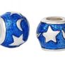 Pandora Style Royal Blue Enamel Star Moon Spacer Bead Image 2