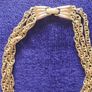 Vintage gold tone multi chain necklace with beautiful clasp. Image 5