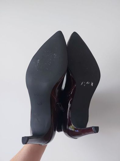 M&S ladies patent burgundy ankle boots (brand new)