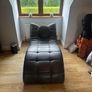 Modern Curved Faux-Leather Chaise Armchair Image 4
