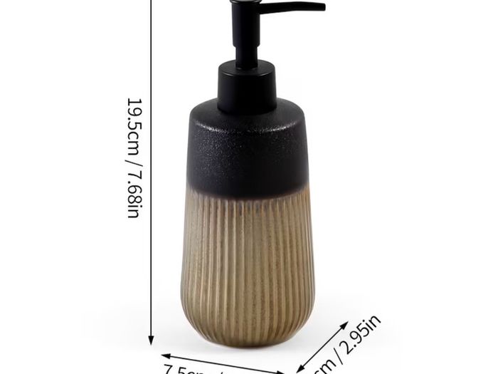 Black & gold soap dispenser