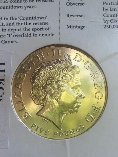 5 Pound 2011 Countdown to London 2012 Originally sealed