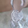 Vintage Hand Blown Cut Glass Set of 2 Small Glass Decanters for Oil and Vinegar or wine carafe. Image 9