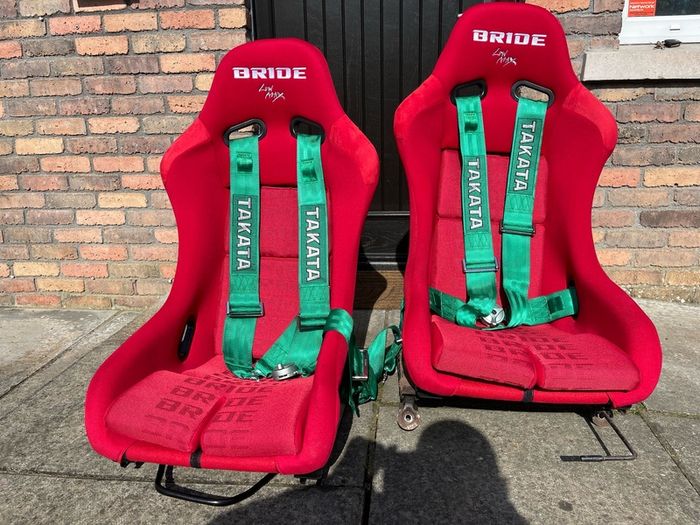 Bride bucket seats and takata harnesses