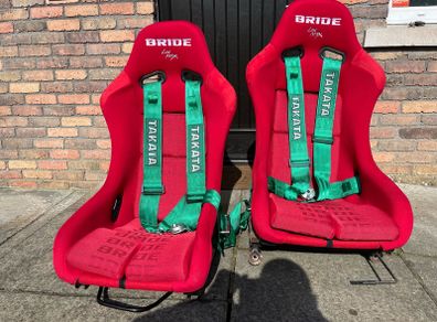 Bride bucket seats and takata harnesses