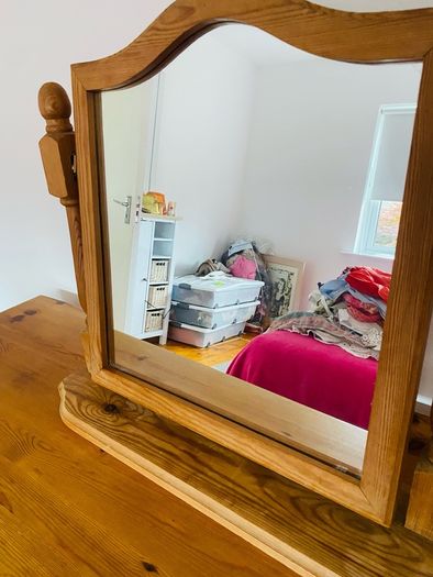 Solid pine, metal runners on desk/dressing table