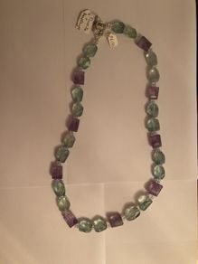 Fluorite & amethyst necklace