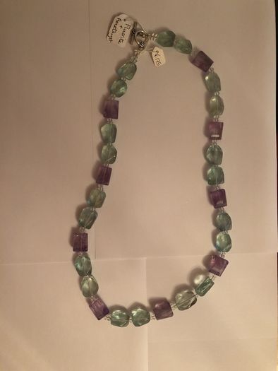 Fluorite & amethyst necklace