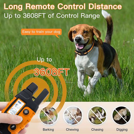 3300Ft Electric Dog Training Collar Remote Control Waterproof Pet Behavior For 5-120lbs Puppy With Shock Vibration