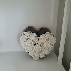 faux cream roses flower display