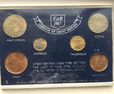 Coins - Cased Set U.K. 1967 Coins.