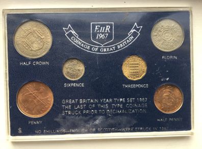 Coins - Cased Set U.K. 1967 Coins.